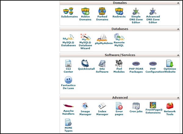 cpanel homepage